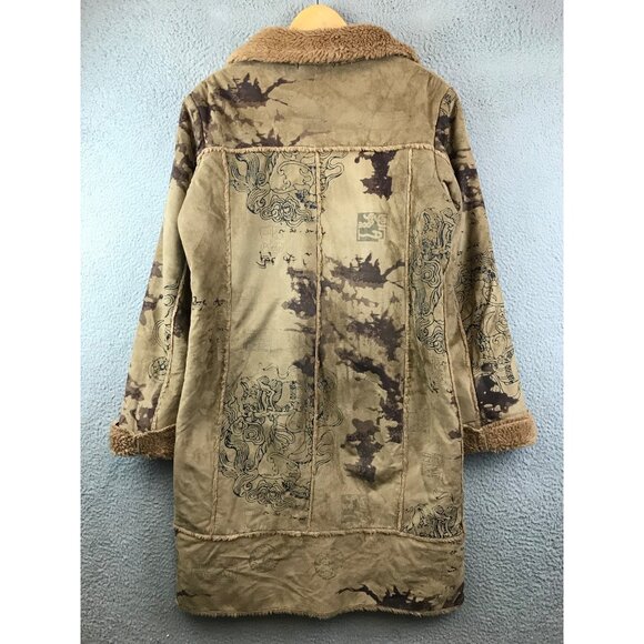 Sao Paulo Womens Faux Suede Shearling Lined Mid-Length Coat 10 - Picture 2 of 14